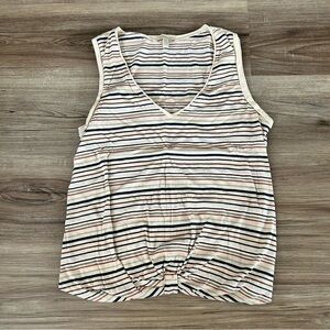 BORDEAUX V-neck Sleeveless Striped Top Women Size XS
